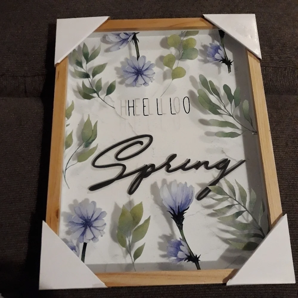Hello Spring shadowbox artwork